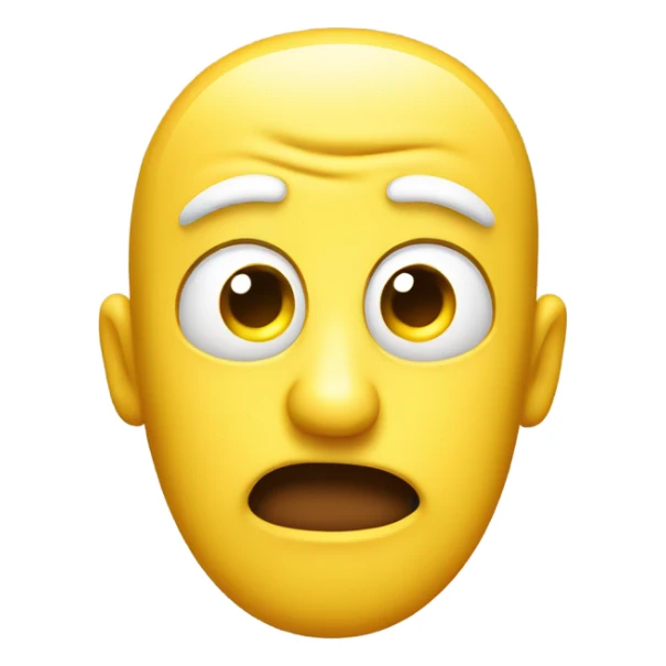emoji of a classic yellow face with an exaggerated expression, featuring large white eyes that are crossed in a comical manner, suggesting confusion or silliness. sticker