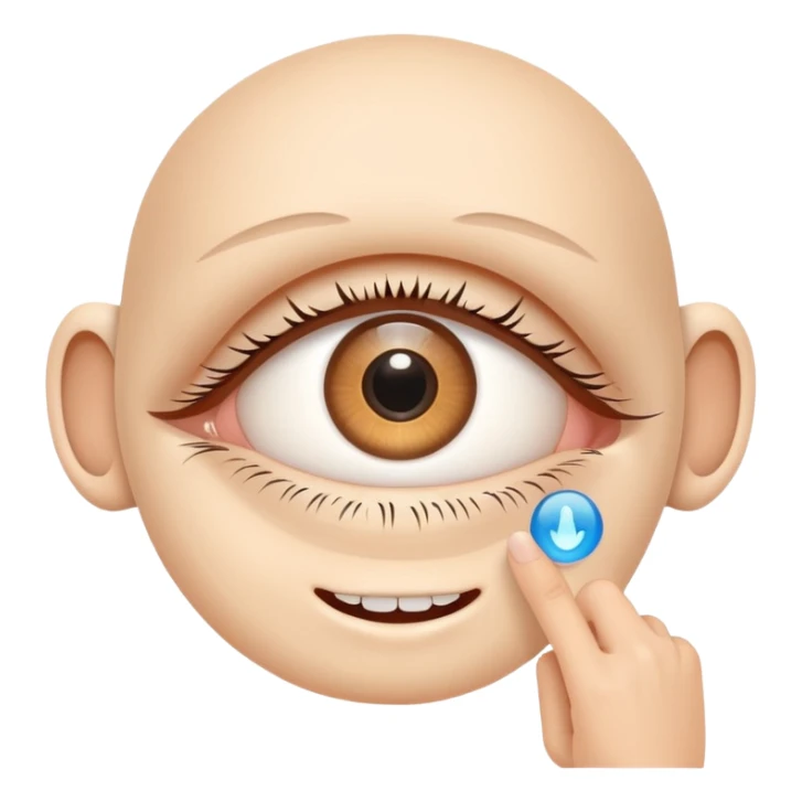 eye with invisalign with finger pointing straight sticker