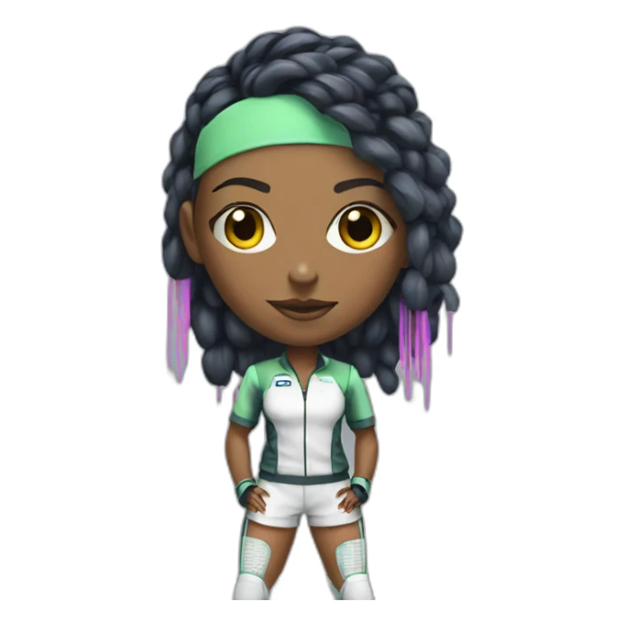 cyberpunk girl in tennis uniform sticker