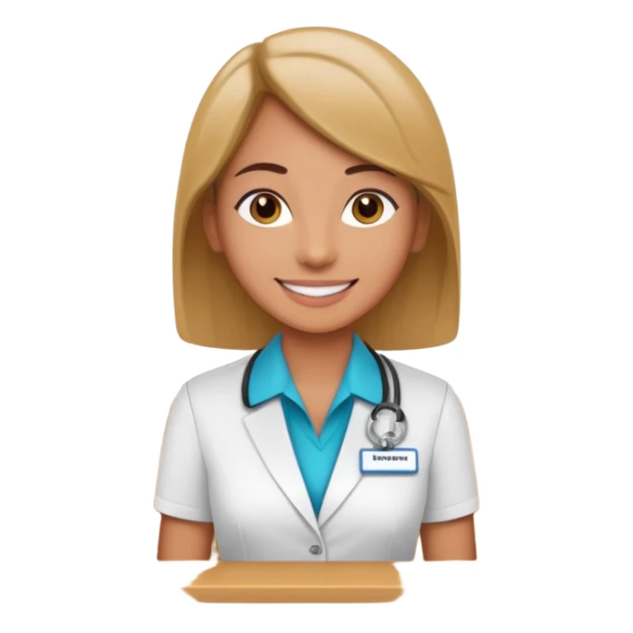 receptionist standing on hotel reception desk in front of tourists sticker