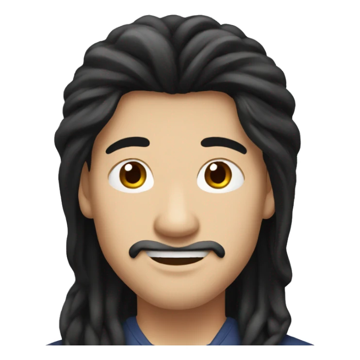 Chinese man with long black hair sticker