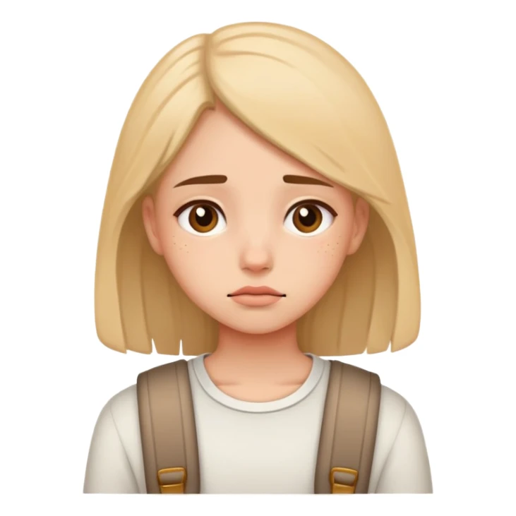 Tired girl home from school sticker