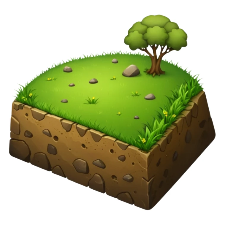 A slice of land. grass on top, dirt on the lower half. sticker