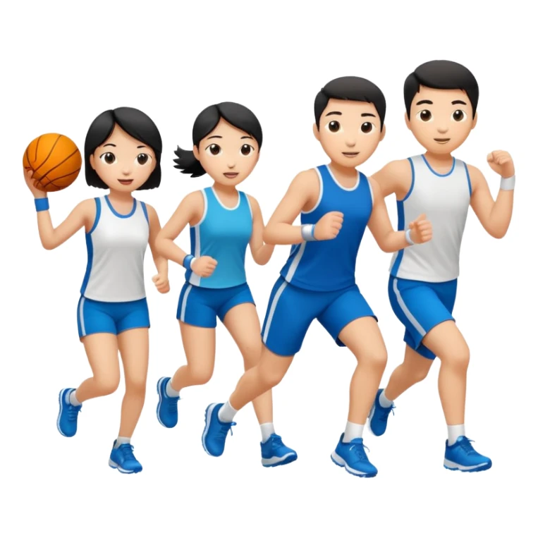 people playing sports add white and asian sticker