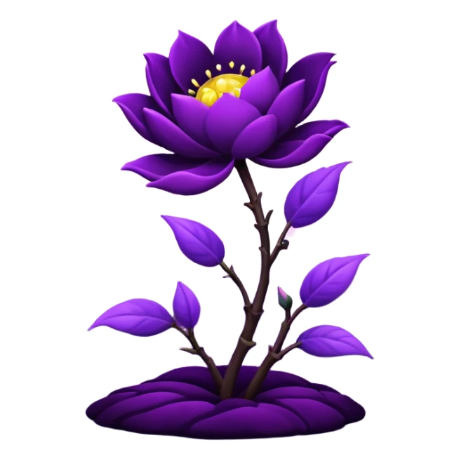dark purple blossom with  purple Moon sticker