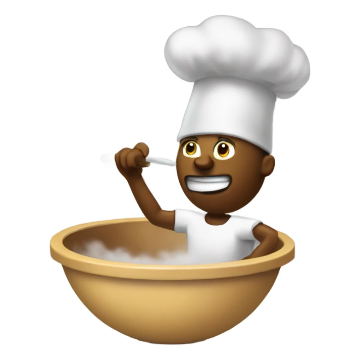 Steaming putting in bowl  sticker