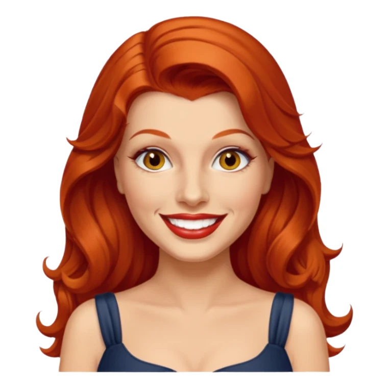 Rita Hayworth with long red hair, hazel eyes sticker