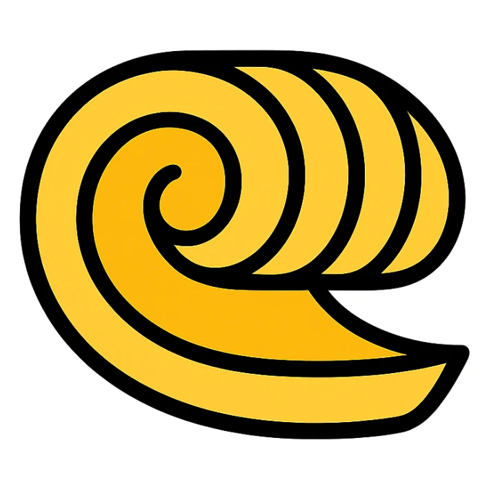 color outline icon of a butter curl, clean lines sticker