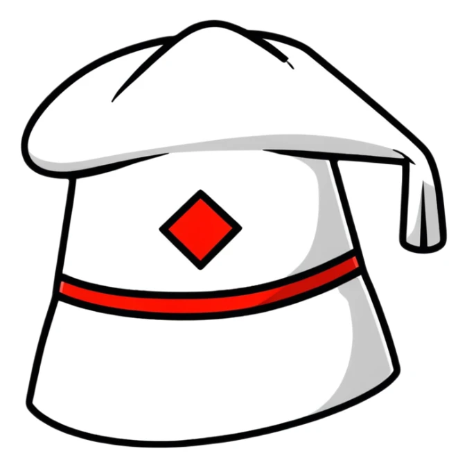 cartoonish sticker of a fez hat sticker