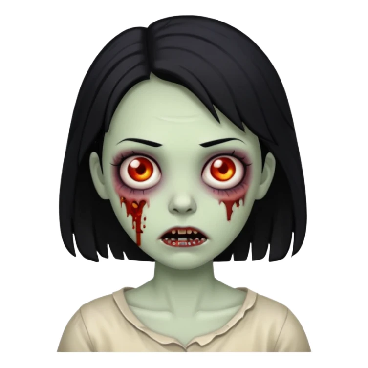 zombie girl with black hair sticker
