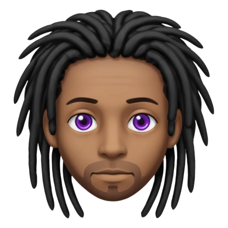 Brown skin male with black dreads and purple eyes  sticker