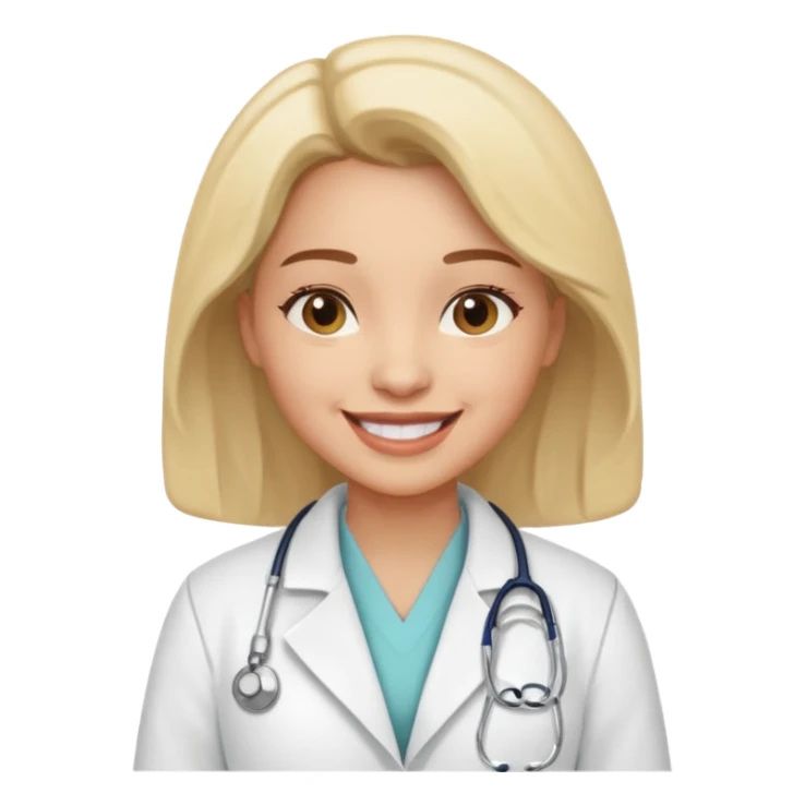 woman medic being accepted on a hospital sticker