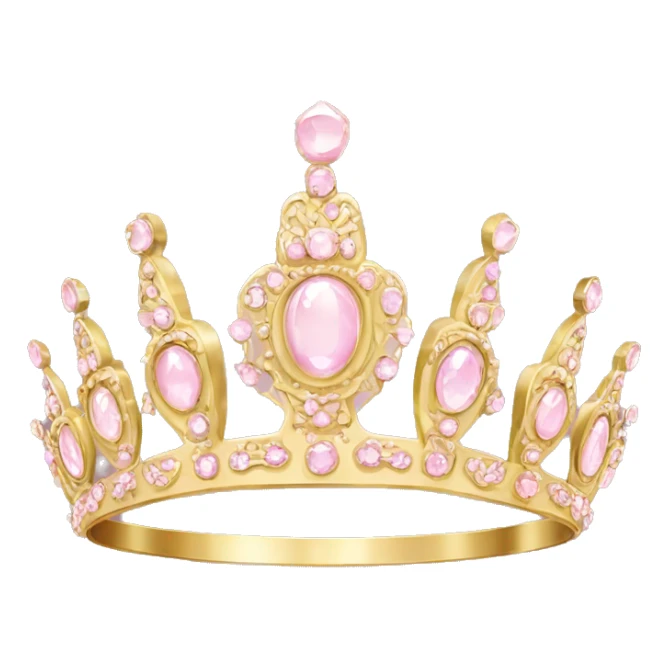 Royal gold tiara with pale pink jewels sticker