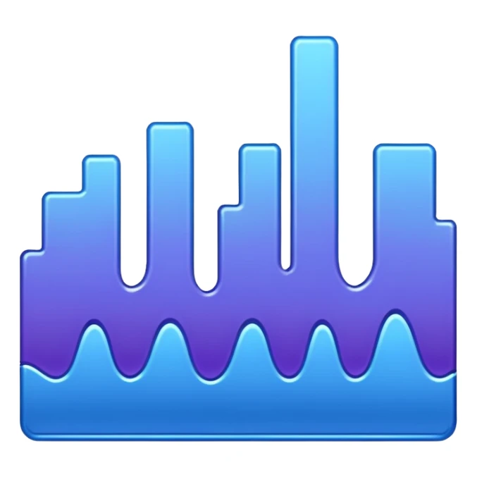 soundwave in blue and purple hues, glossy, no text sticker