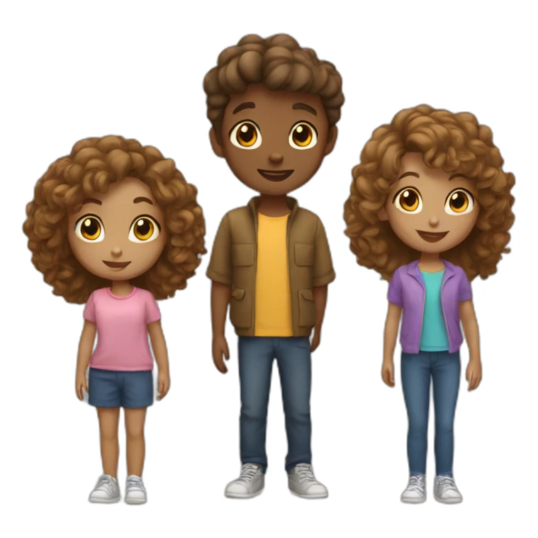 3 siblings 1 boy 2 girls  sticker