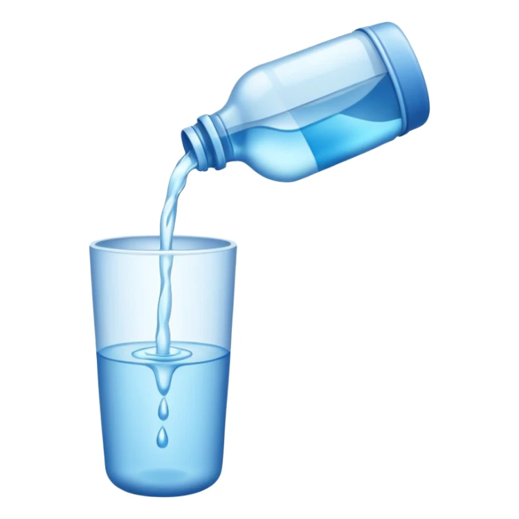 bottle of water being poured out sticker