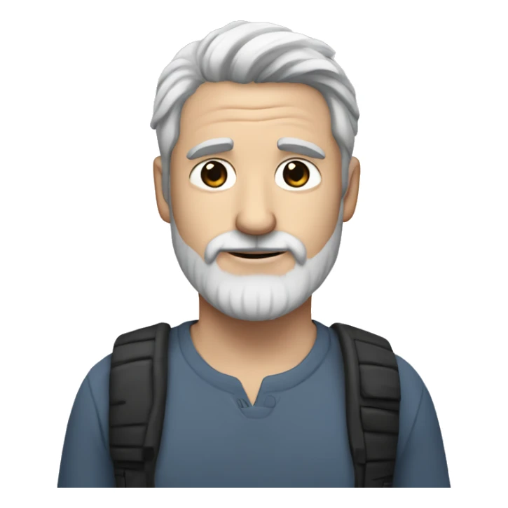 a 40 year old white man, with beard and grey hair, with a panda in his arms sticker