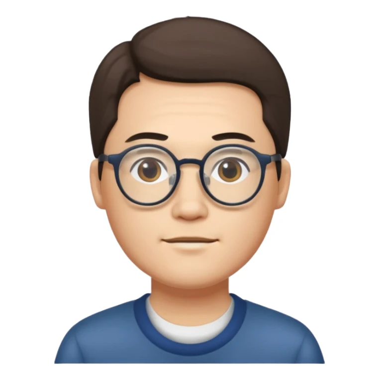 chinese white man wearing glasses with small mouth sticker