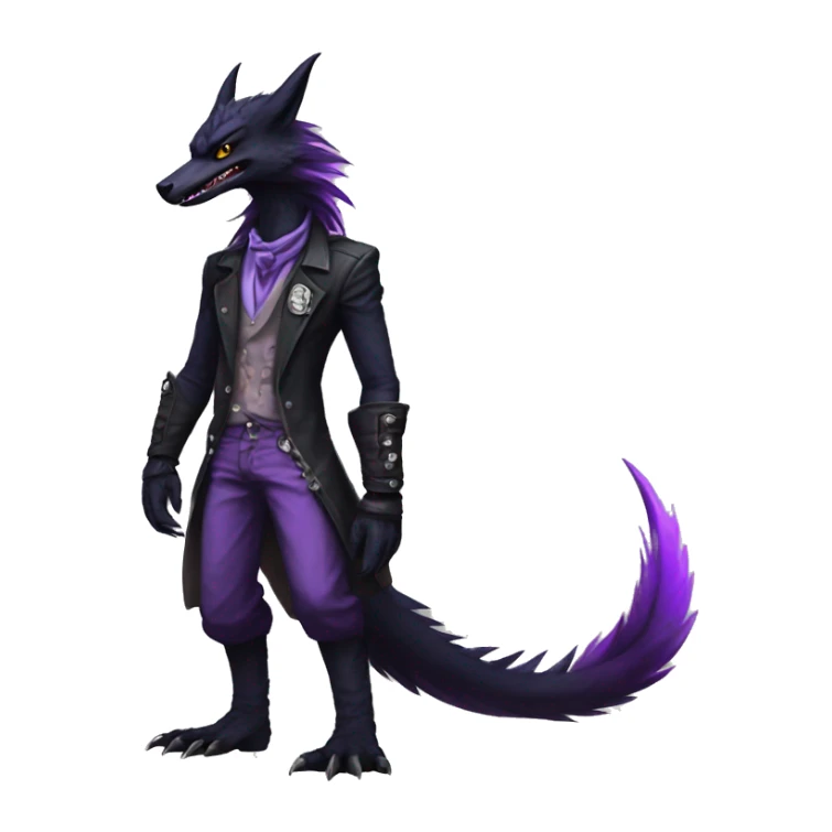 Black and purple edgy punk nargacuga-sergal full body sticker