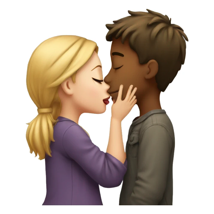 Boy kissing girl sticker