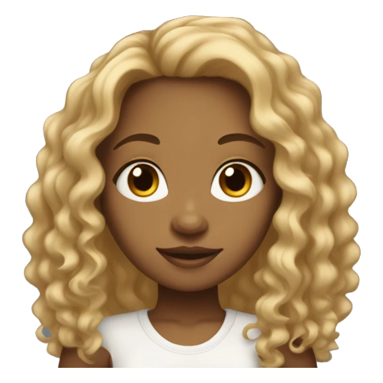 Light brown skin girl with long curly black hair  sticker