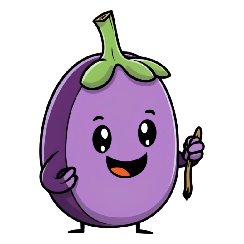 Eggplant with anxiety, pulling out his hair and biting his nails ￼ sticker