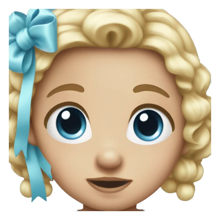 Baby blue bow emoji  sticker
