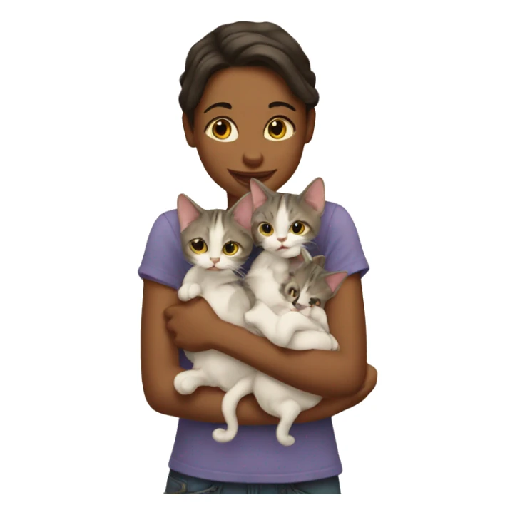 two girl cats holding babies sticker