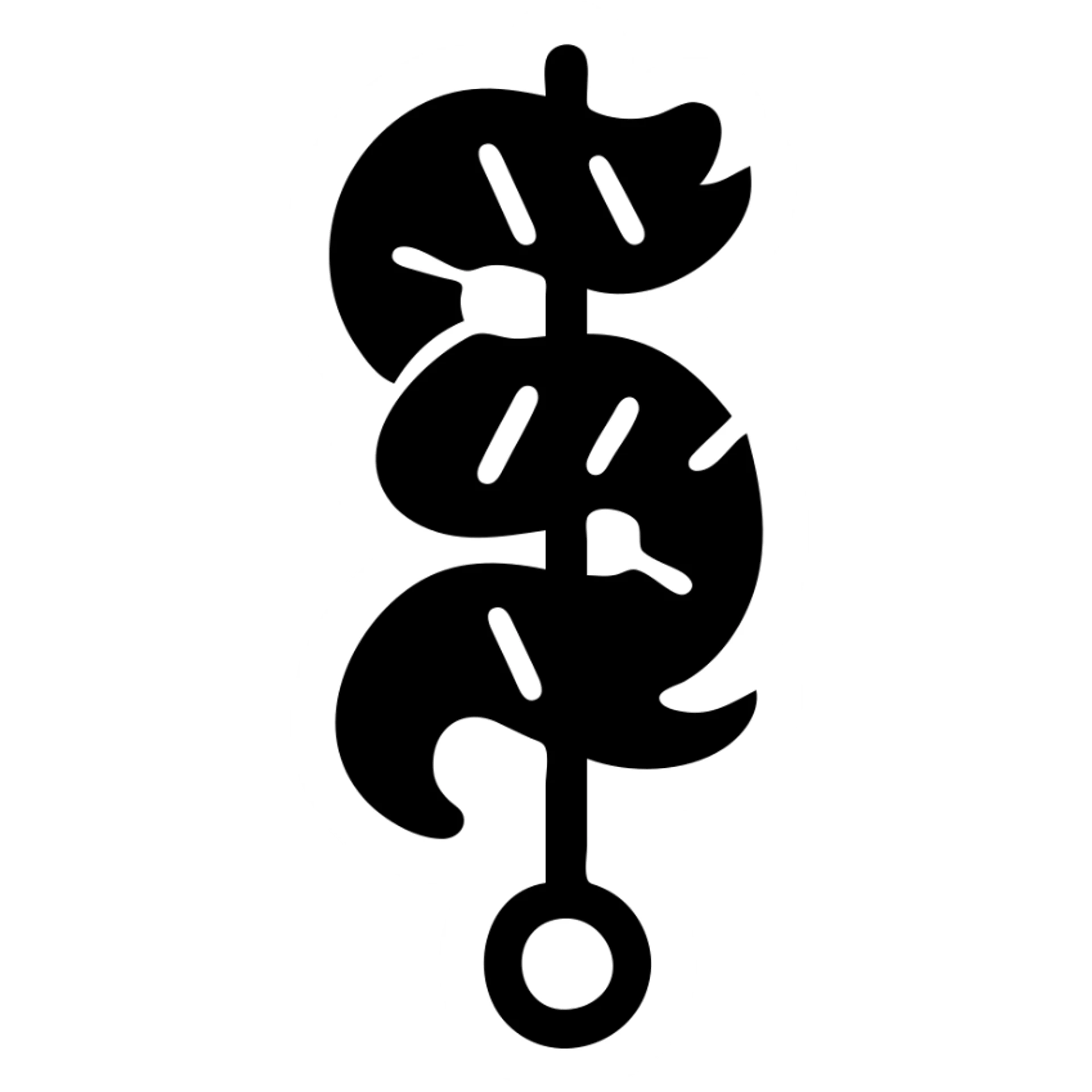 minimal icon of grilled shrimp skewer sticker