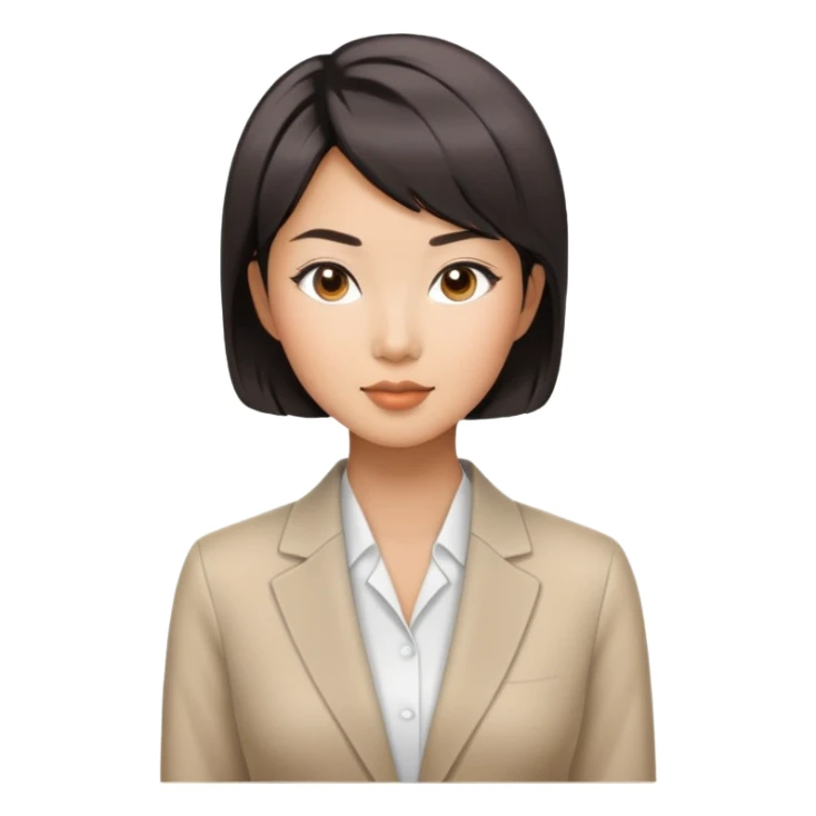 Professional Asian woman model with chic short hairstyle sticker