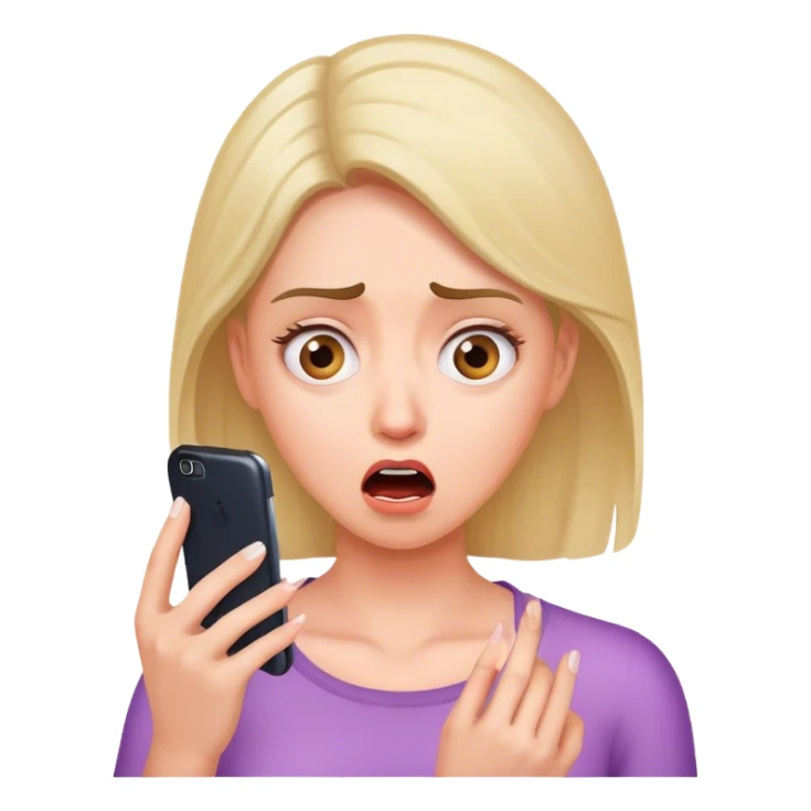 ŴWoman looking at cell phone shocked sticker