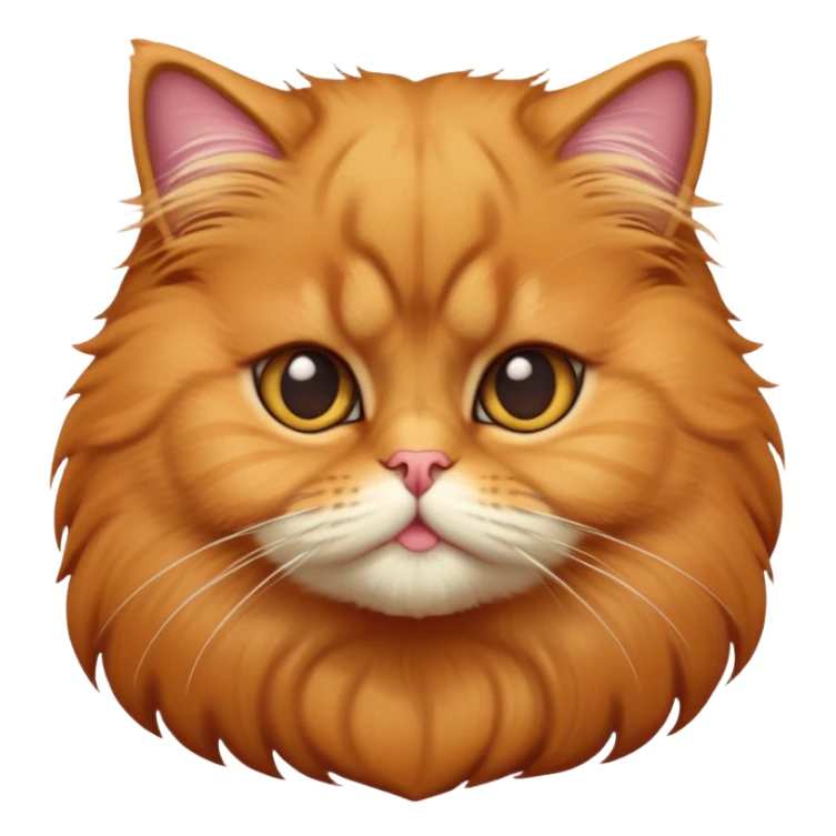 cinematic-adorable-big-eyed-fluffy-solid ginger-persian-cat-portrait-emoji,-head-tilted-playfully-with-a-sweet-expression,-fluffy-solid ginger-fur,-simplified-yet-irresistibly-cute-features-with-large,-expr sticker