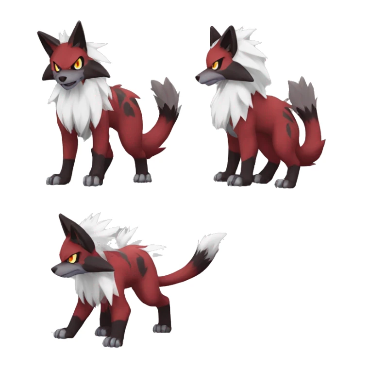  Incineroar Zoroark Lycanroc Fakemon sticker