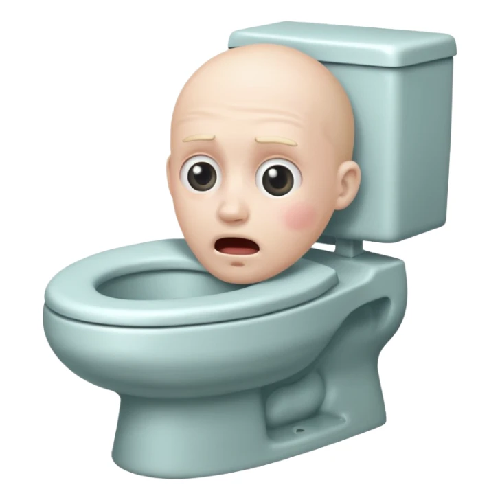 Toilet with head popping out of it sticker