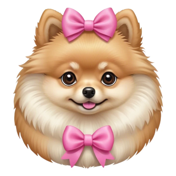 pomeranian dog with pink bow sticker