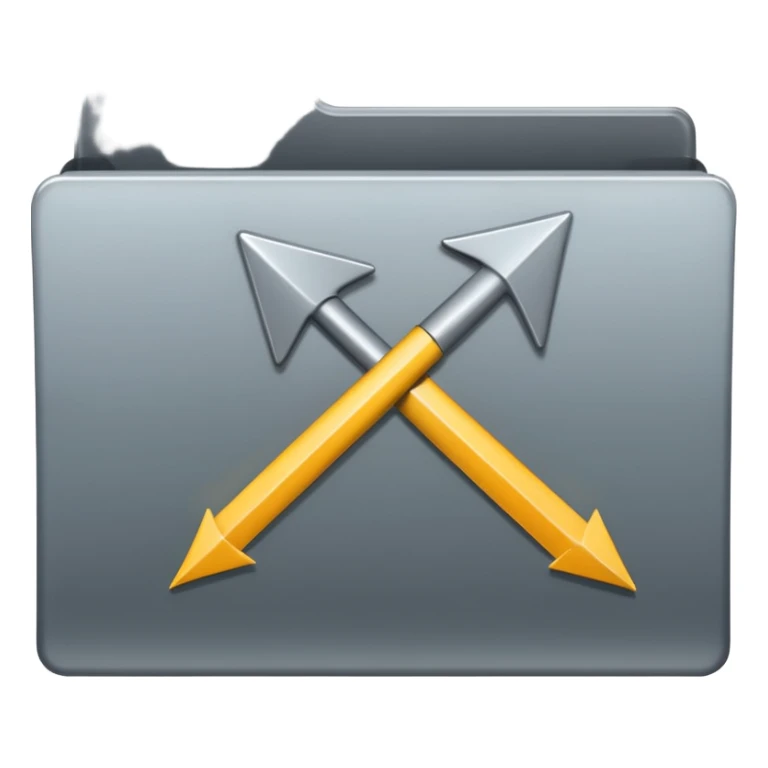 directory folder with a bold upward arrow above it, clear and simple sticker