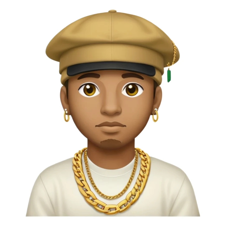 Brazilian rapper Chefin with cap and gold chain sticker