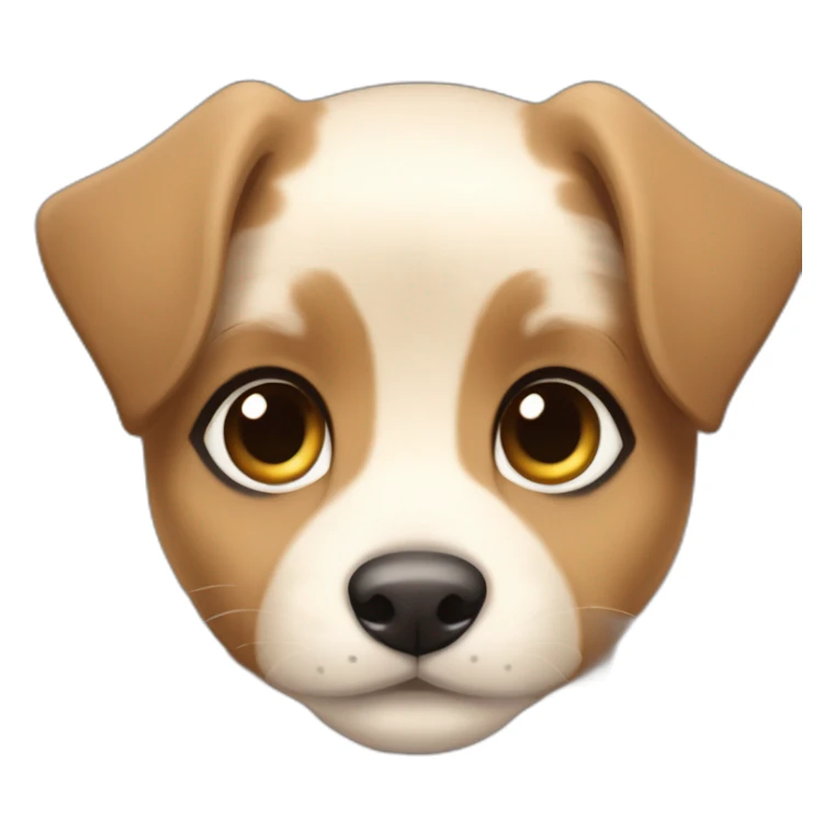 brie shepherd fawn brown and black puppy face long hair sticker