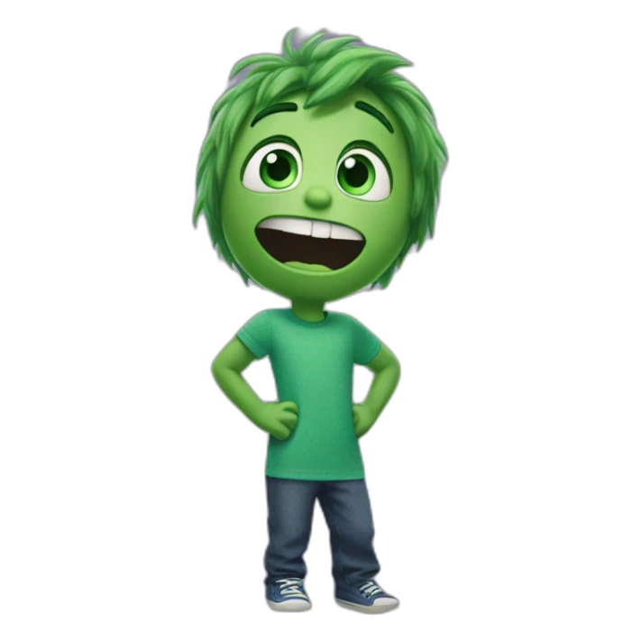 The green Fear in inside out sticker