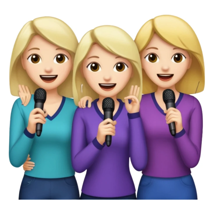 3 amigas en un karaoke cantando todas blancas de piel sticker