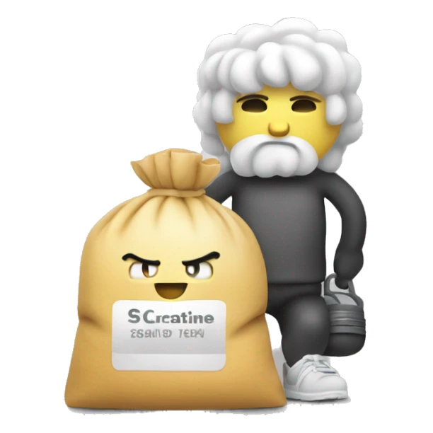 szpont with a big bag of creatine sticker