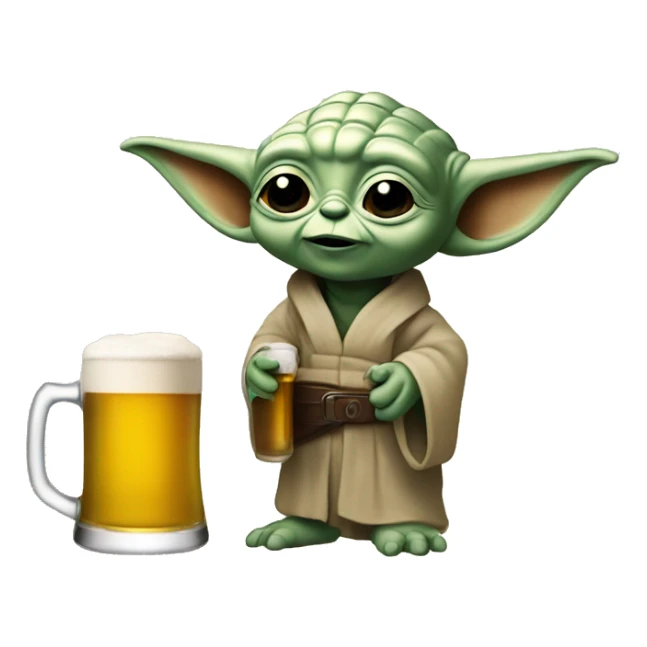 Bebe yoda qui bois une biere sticker