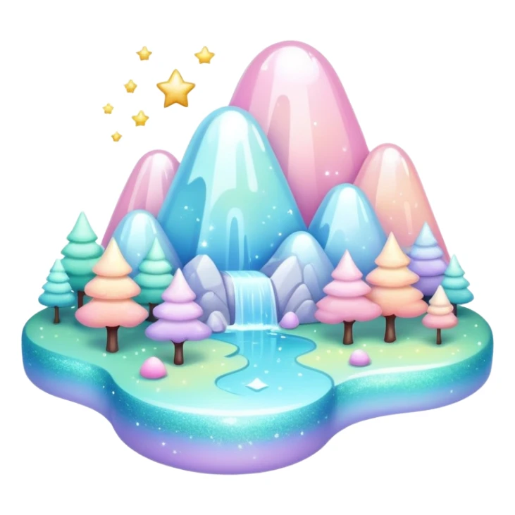 Pastel divine glistening glossy sparkly shiny glittery scenery  sticker