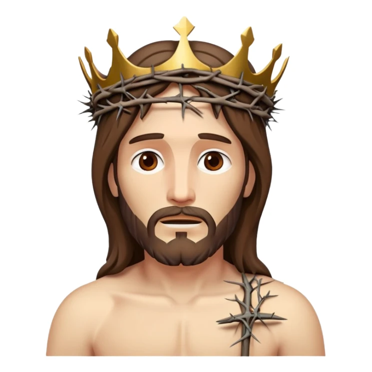 Jesus crucified with crown of thorns sticker