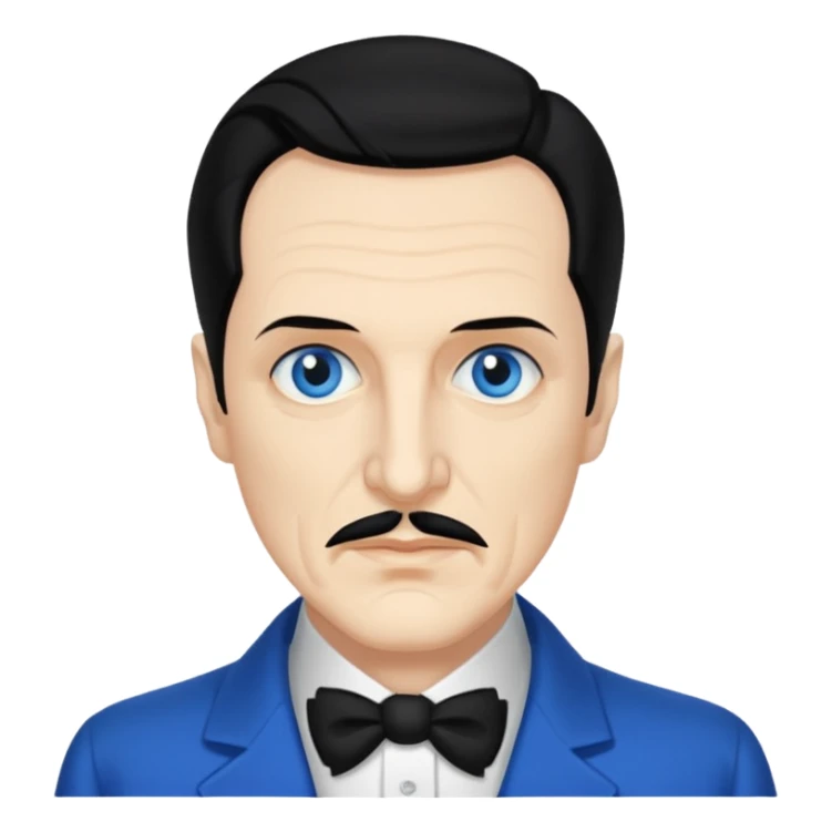 Vincent Price with blue eyes, black hair sticker