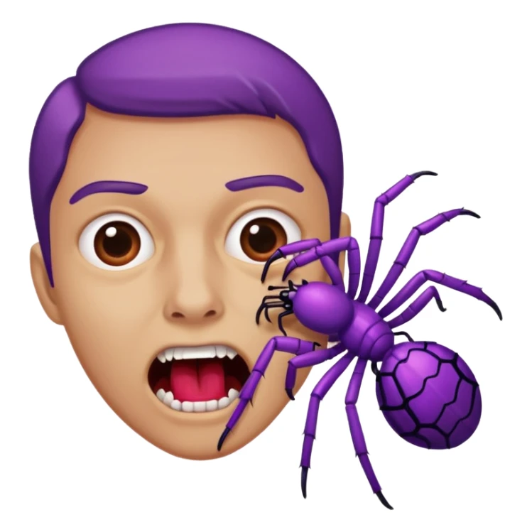 purple spider biting arm no wound mid bite sticker