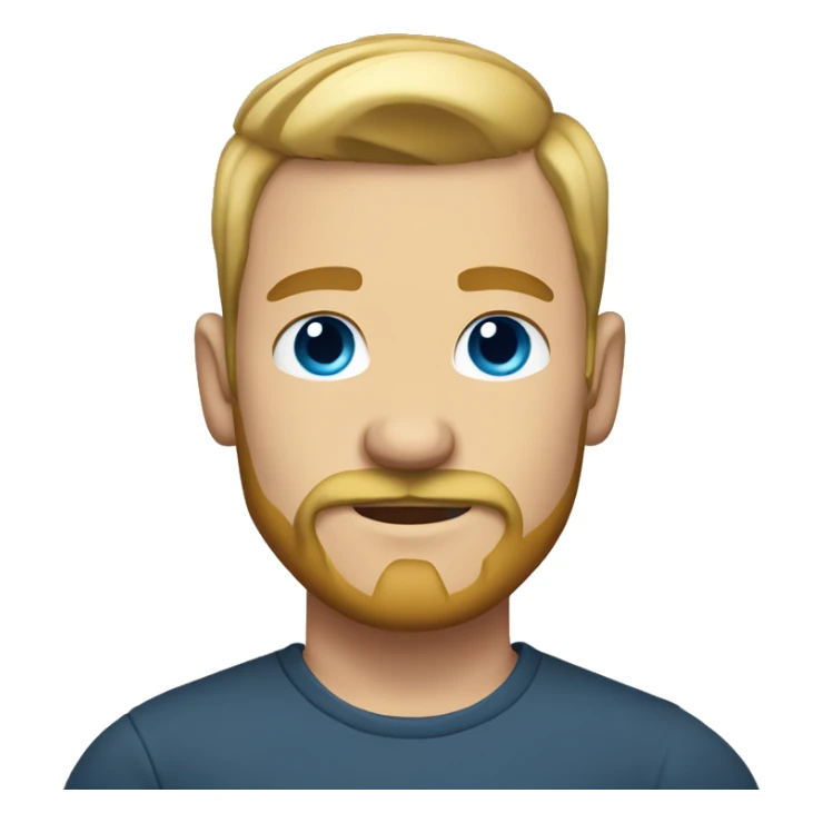 Short blonde hair man, tattoo arms, mustache and beard, blue eyes sticker