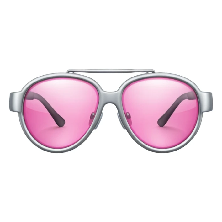 pink lens safety glasses with reflective silver frame, industrial protection sticker