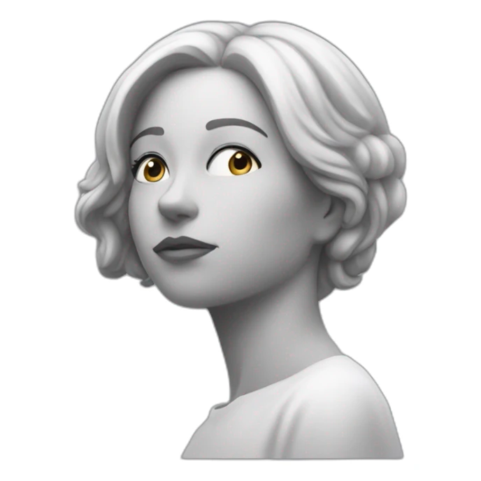 pensive, thoughtful woman touching her chin and looking up thinking sticker