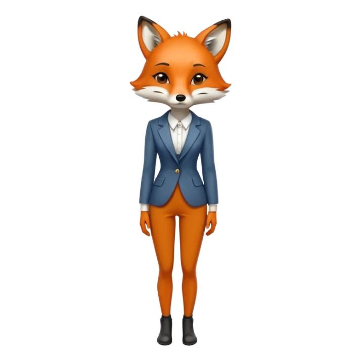 extremely sad anthropomorphised female fox in stylish outfit, no sunglasses, very sad and crying, looking to the left, full-body view sticker